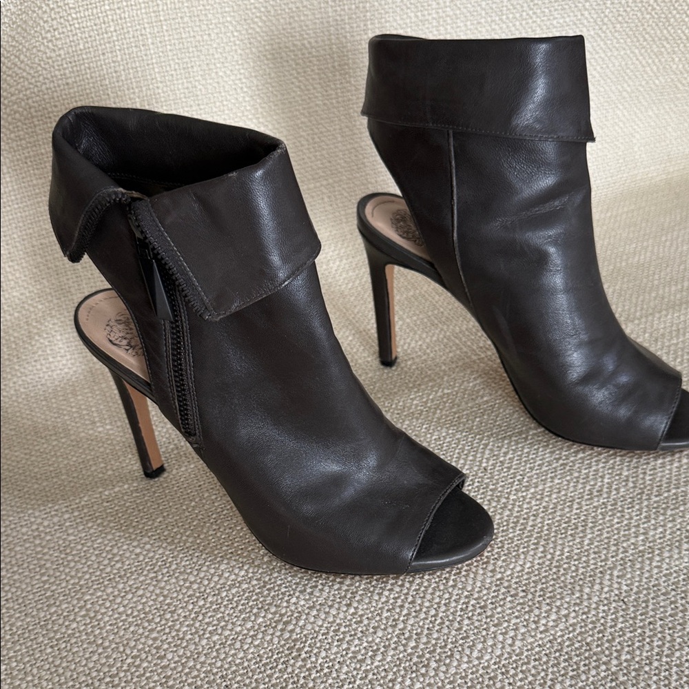 Vince Camuto Black Leather Heeled Boots